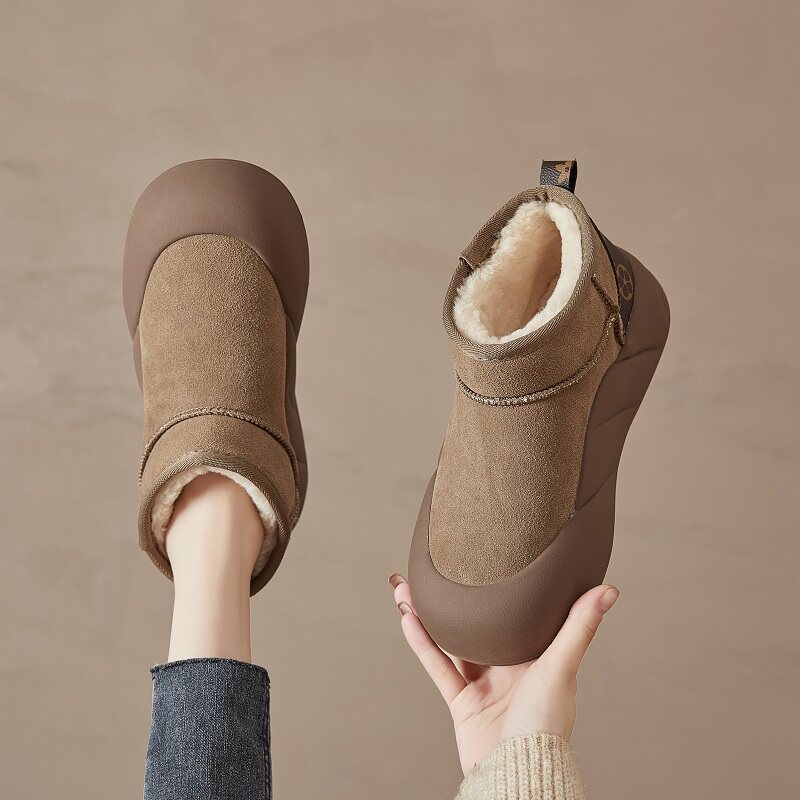 外贸工厂原单撤柜真皮厚底保暖雪地靴女冬季加绒加厚棉靴防滑短靴,女鞋,时尚雪地靴,淘宝优惠券,粉丝福利购,淘宝优惠卷