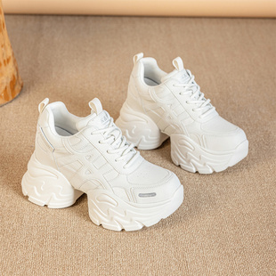 工厂原单尾货内增高厚底8cm老爹鞋女春款松糕轻便单鞋小个子女鞋