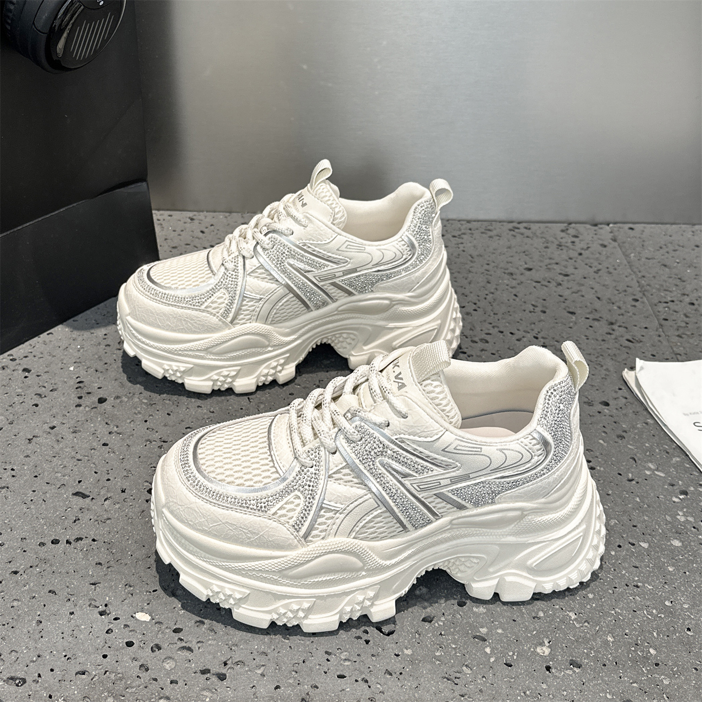 厚底增高亮钻老爹鞋女夏季休闲鞋