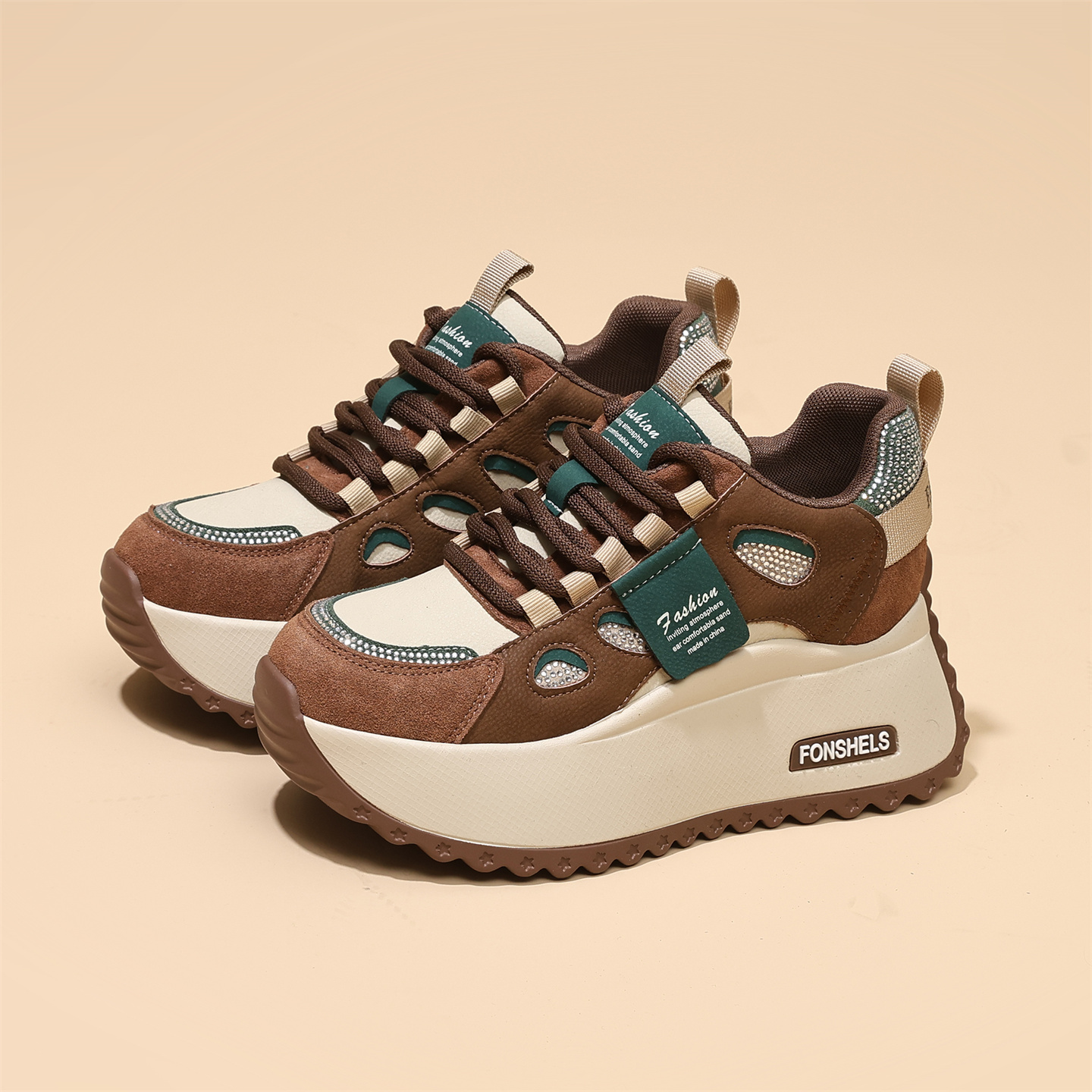 内增高厚底老爹鞋女秋冬真皮单鞋