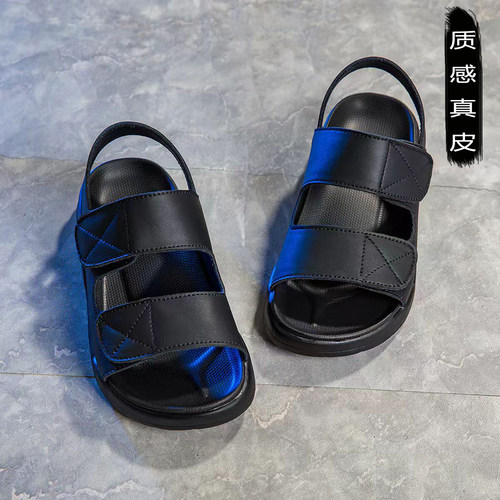 嘻哈骑士夏季魔术贴露趾凉鞋