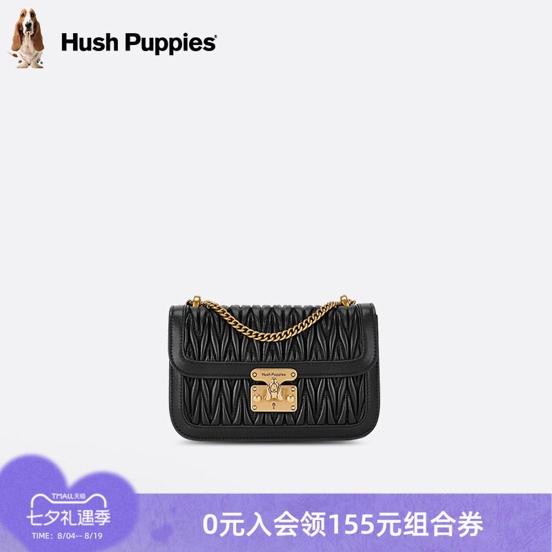 暇步士女包2026新款单肩包女轻奢羊皮小众豆腐包褶皱小方包女包