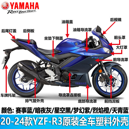 雅马哈R3原装进口全车外壳全颜色