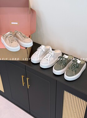 LEIF LORO/清风裹进鞋面！26ss 厚底网面系带休闲一脚蹬半拖鞋 女