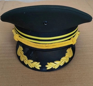 升旗手帽子舞台演出乐队大盖帽子仪仗队帽子卷边女士帽子保安帽子