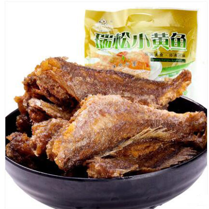 瑞松温州特产香酥小黄鱼湿450g克小吃休闲零食品海鲜即食鱼产品