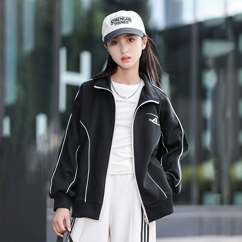 女大童外套2026新款秋装女孩洋气装休闲拉链衫春秋夹克上衣初中生