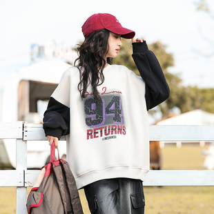 女童连帽卫衣2025新款秋冬装大童女装洋气女孩初中生冬季加绒加厚