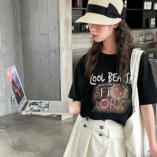 女大童短袖t恤夏季2026新款儿童韩版炸街初中生女孩纯棉宽松上衣