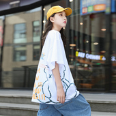 女大童短袖 洋气女童12岁时髦15女孩宽松纯棉半袖 t恤2022新款 夏装