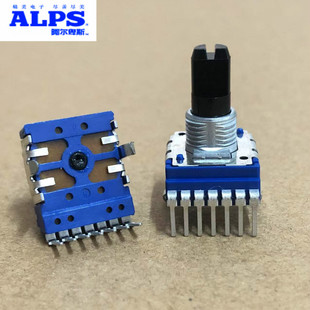 ALPS音响功放音量调节RK14型B10K双联旋转单排7脚带中点电位器