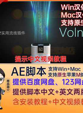 Win/MAC中文汉化Volna V2.4.8动态线条路径描边生长动画AE插件