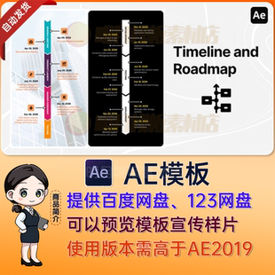 竖屏时间轴时间线流程图属性图逻辑和路线图信息图表视频AE模板
