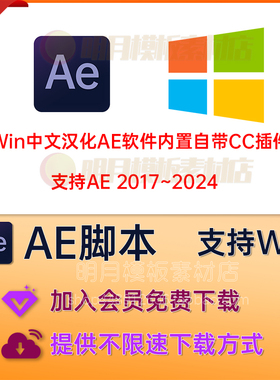 Win中文汉化AE软件内置自带CC插件合集2022/2023/2024内置插件