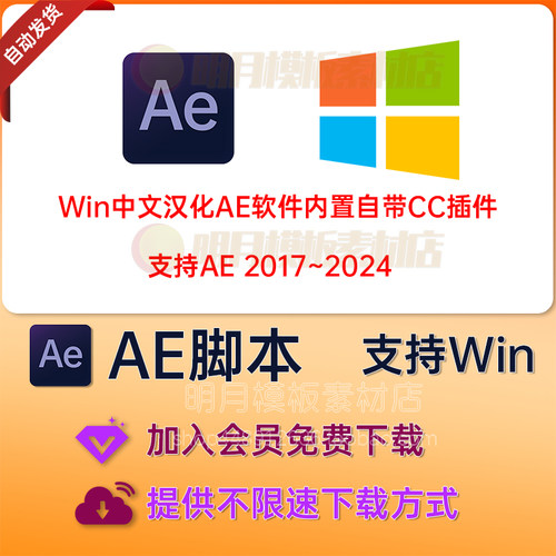 Win中文汉化AE软件内置自带CC插件合集2022/2023/2024内置插件