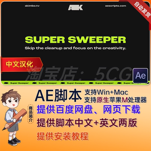 项目工程文件自动分类整理排序清理工具AE脚本插件 Super Sweeper