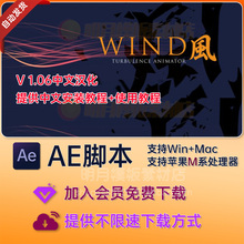 AE脚本Wind v1.06中文汉化模拟风吹粒子飘散汇聚特效动画AE插件