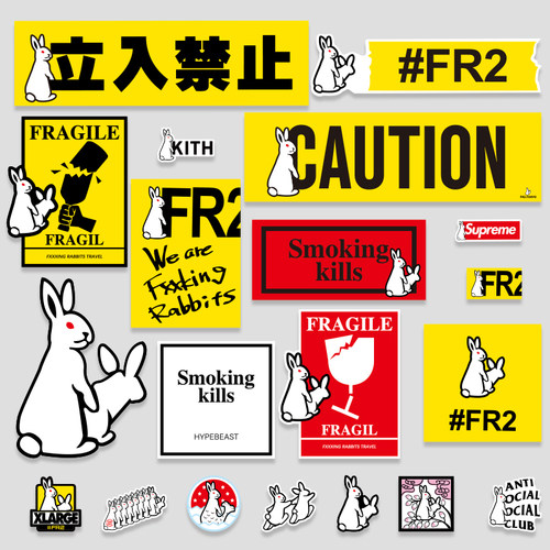 FR2潮牌个性行李箱贴纸旅行箱笔记本电脑平板水杯防水贴画吉他贴