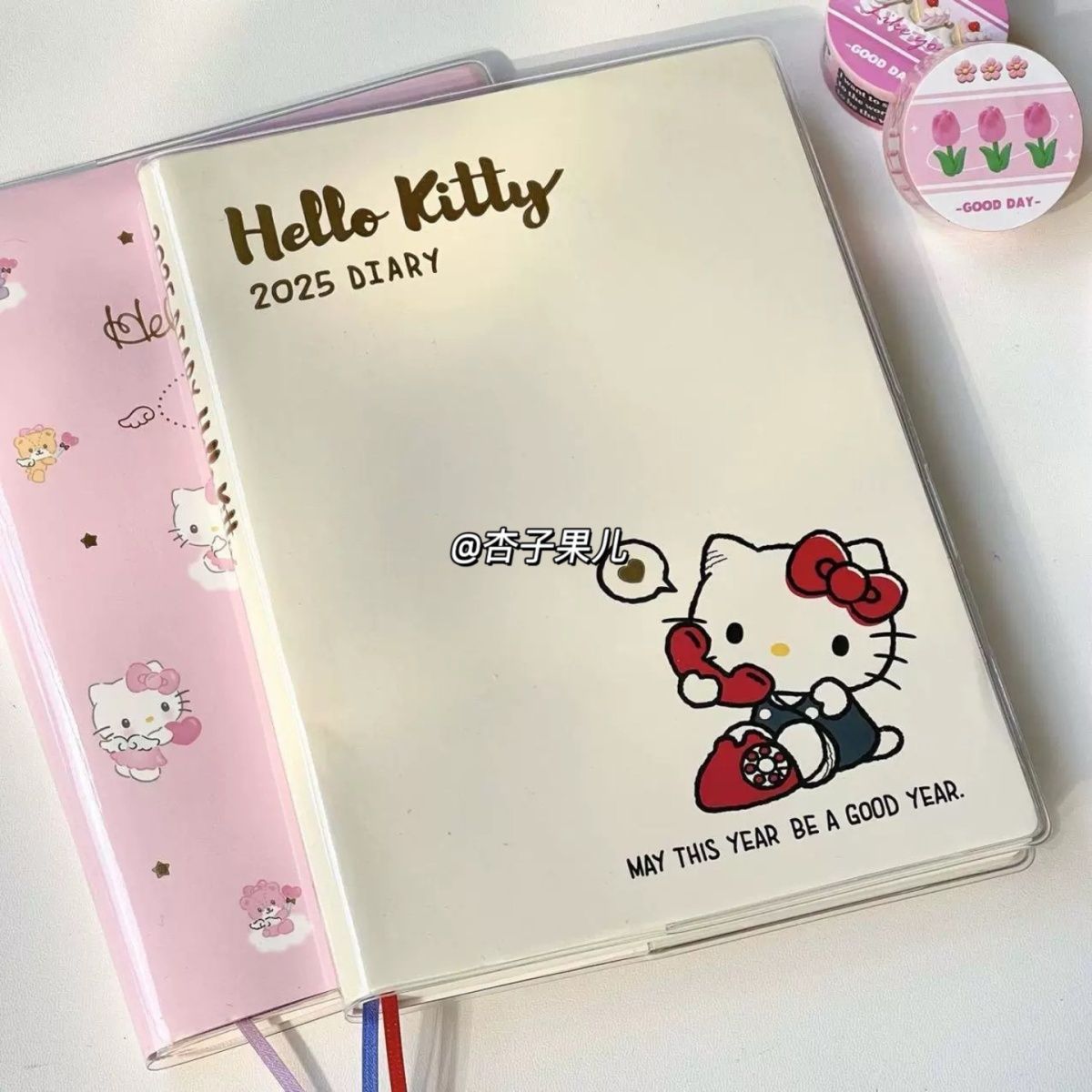 2025年日程本hellokitty笔记本可爱彩页插画周计划本学生日记本子