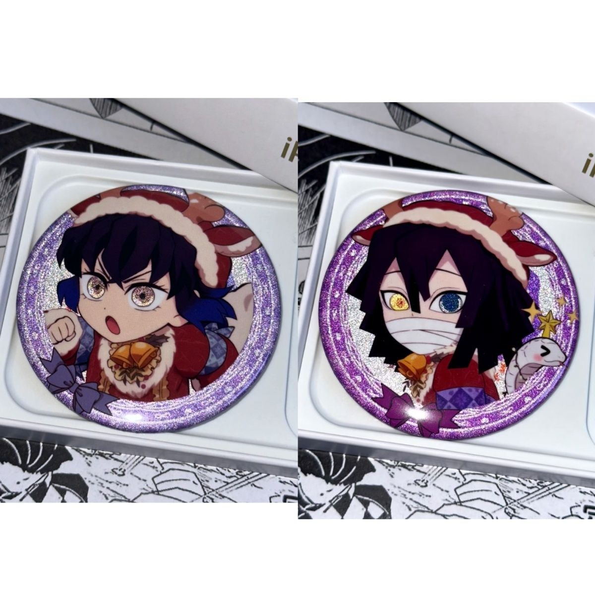 鬼灭之刃周边同人圣诞快乐小芭内伊之助吧唧徽章 高颜值收藏