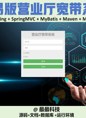 SSM  简易版营业厅宽带系统 java源码带数据库带万字文档