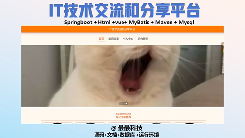 springboot IT技术交流和分享平台 vue java源码带数据库文档