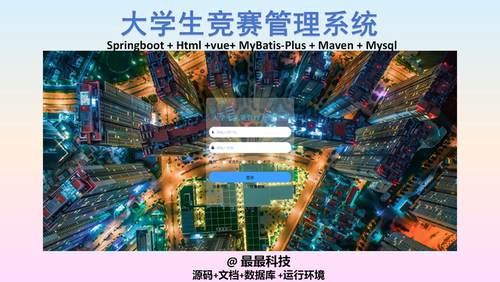 SpringBoot+Vue大学生竞赛管理系统 前后端分离java带数据库文档