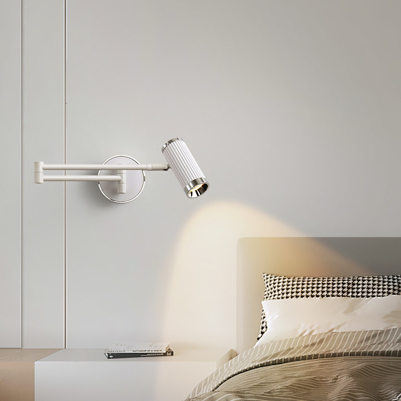 可折叠床头灯壁灯铬色金色LED时尚灯饰灯具客厅背景灯射灯可伸缩