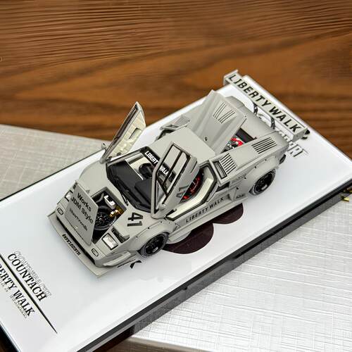 【现货】Topart 1:64 LBWK兰博基尼Countach康塔什哑光灰合金车模