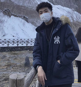冬季新款大毛领棉服外套男女同款潮牌加厚保暖派克服精神小伙棉衣