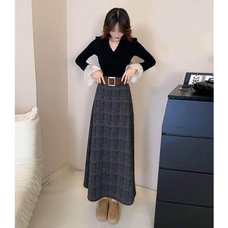 2025超火毛呢格纹半身裙女秋冬新款高腰显瘦中长款a字裙大摆长裙,运动/瑜伽/健身/球迷用品,瑜伽短裙,淘宝优惠券,粉丝福利购,淘宝优惠卷