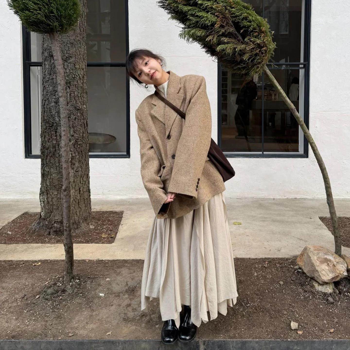 韩系英伦风棕黄色毛呢西装外套女秋冬高级感宽松显瘦休闲呢子上衣,运动/瑜伽/健身/球迷用品,广场舞套装,淘宝优惠券,粉丝福利购,淘宝优惠卷