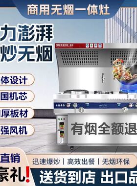 商用猛火灶炉燃气移动无烟炒菜车摆摊饭店厨房静音油烟净化一体灶
