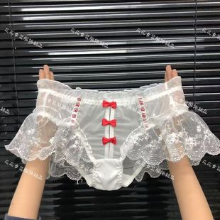 短裤 女蕾丝内裤 锦纶胖mm大码 性感镂空可爱超辣日系新款 小白爆款