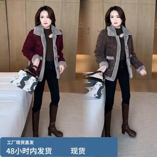 加戎加厚芼呢外套女士2025秋冬季新款妈妈装洋气减龄保暖呢子大衣