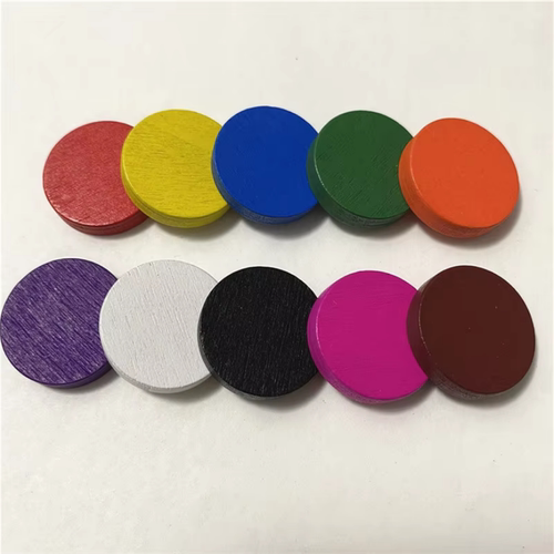 25*5mm彩色圆木片木质圆片桌游圆片token圆木片圆木板