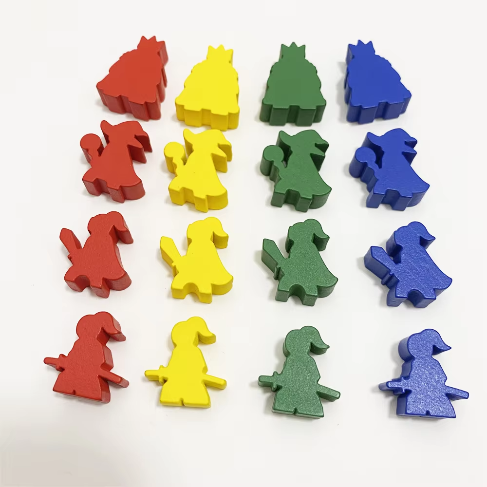 木质棋子桌游配件国王法师剑客抢手桌面游戏补充人形Meeple Token