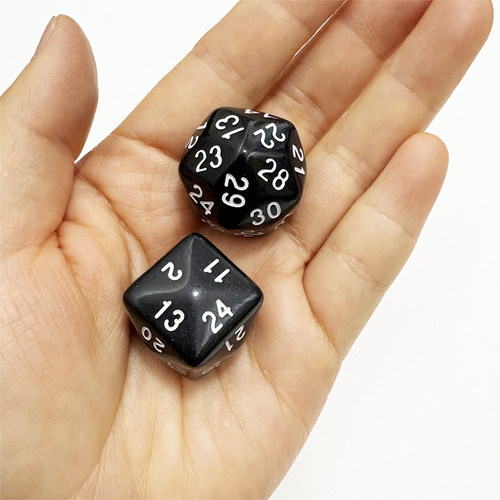 30/24面亚克力多面数字骰子DND RPG桌面游戏配件