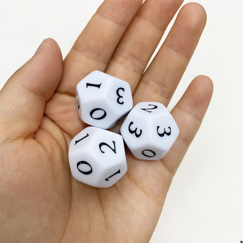 12面0-3数字骰子 0-3各3面 D12骰子 特殊骰 桌游配件