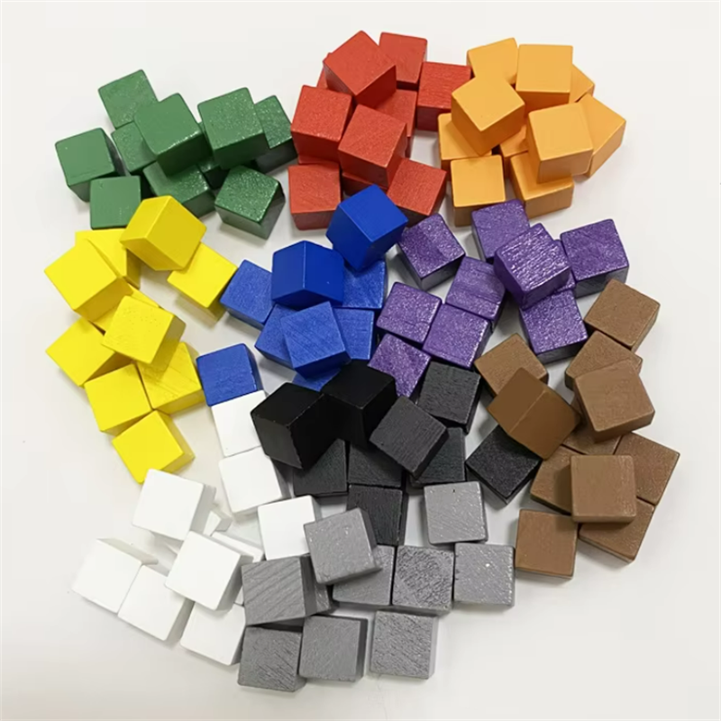 50粒1cm实木块小方块米宝Meeples桌游配件补件1厘米木质小方格
