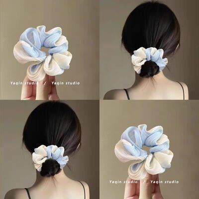 蓝色海屿!流光渐变网纱大