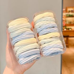 海盐蓝发绳女无接缝高弹力头绳混装扎头发皮筋发圈小孩混合型头饰