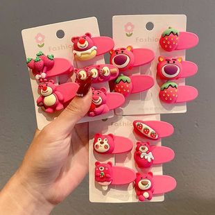 草莓熊发夹儿童女孩网红可爱超萌碎发夹女童刘海侧边发饰宝宝发卡