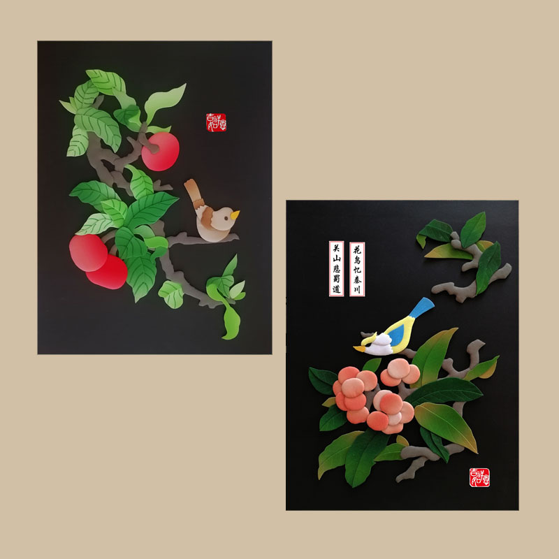 非遗国风布贴画DIY材料包自制