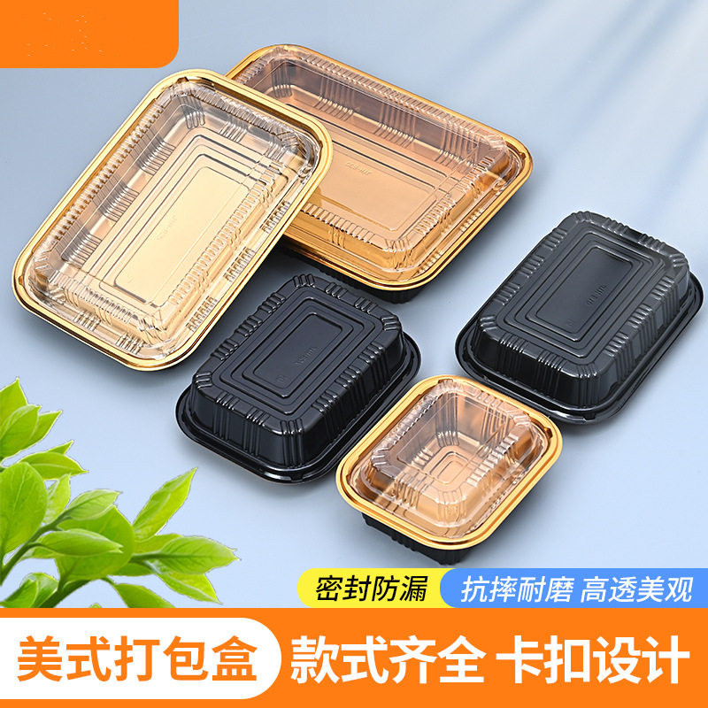 透明食品级长方形外卖打包盒