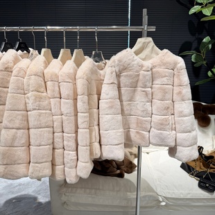 溯雪时分 雷克斯A级獭兔毛小兔皮草氛围外套两色入