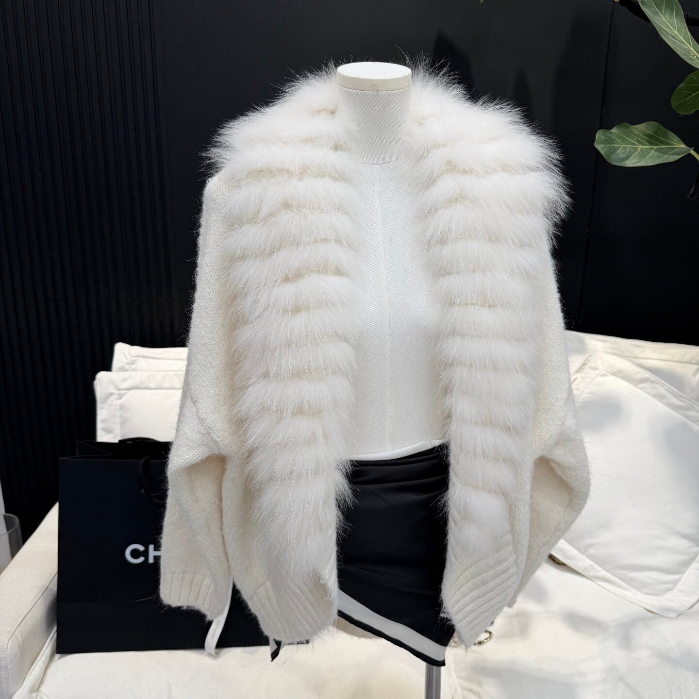 女真毛狐狸毛领毛衣外套