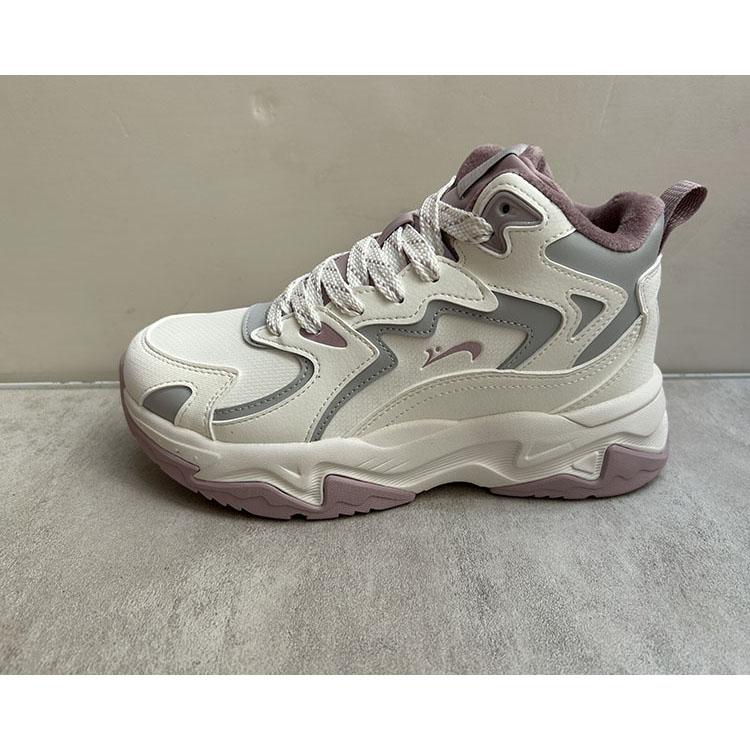 贵人鸟2025冬季新款女子棉鞋全皮面加绒保暖防滑厚底休闲M255746