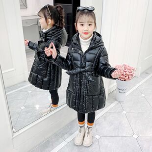 亲子女童亮皮免洗羽绒棉衣2026新款冬装中大童加厚洋气小棉袄