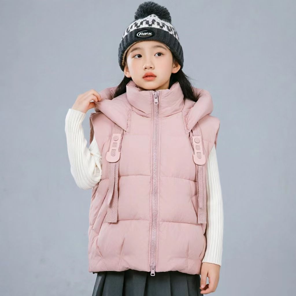 正品亲子儿童羽绒马甲白鸭绒加厚2026秋冬季女童外套外穿宝宝背心